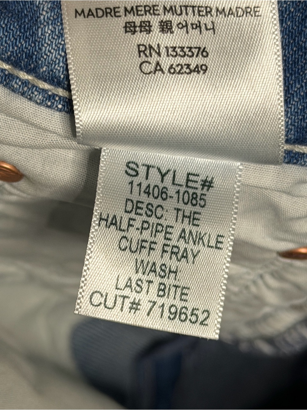 MOTHER The Half-Pipe Ankle Cuff Fray Jeans Last Bite - Picture 10 of 11